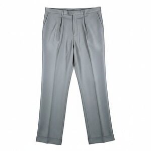 Dockers Men's Pleated Relaxed Fit Trousers Grey Tencel Blend Cuffed Pants 44x30